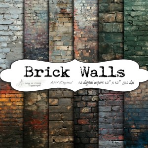 Brick Walls KWADRAT papiery do druku