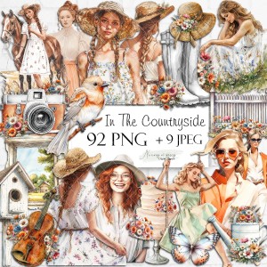 In The Countryside - zestaw grafik do druku PNG + JPEG