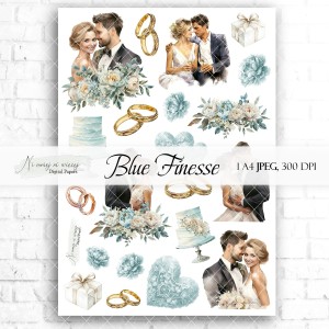 Arkusz grafik "Blue Finesse" do wydruku