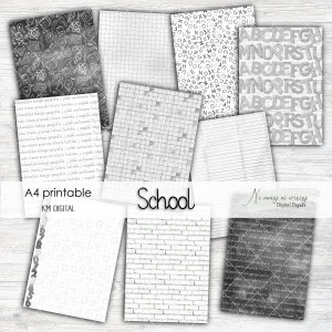 A4 School czarno białe - papiery do druku