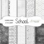 School czarno białe KWADRAT - papiery do druku