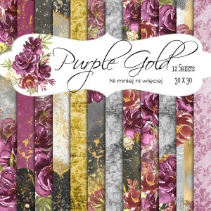 Purple Gold KWADRAT papiery do druku