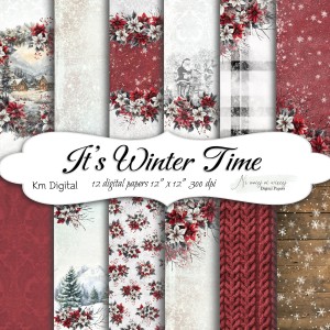 It's Winter Time KWADRAT- papiery do samodzielnego druku
