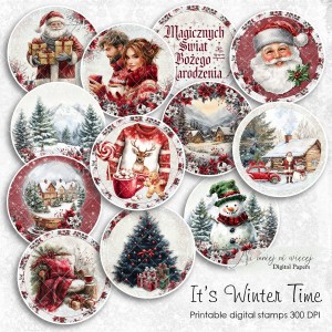 It'w Winter Time - digi stemple do samodzielnego wydruku