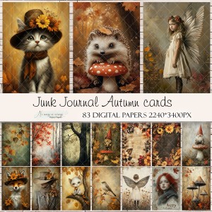 Autumn- junk journal karty do druku