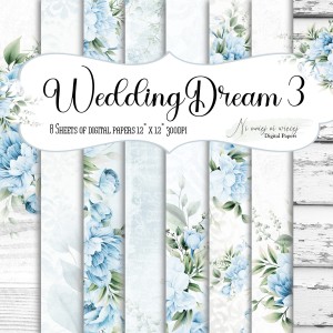 Wedding Dream 3 KWADRAT papiery do druku błękit