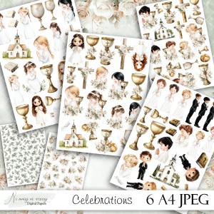 Celebrations- zestaw grafik Komunijnych do druku