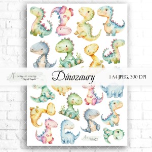 Arkusz grafik "Dinozaury" do wydruku