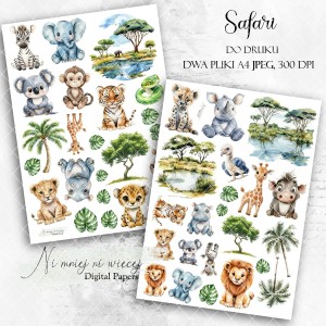 Zestaw grafik "Safari" do wydruku