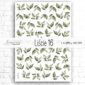Arkusz grafik "Liście 16" do wydruku