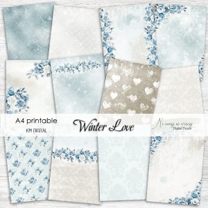 A4 Winter Love- papiery do samodzielnego druku