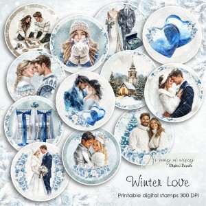 Winter Love-  digi stemple do samodzielnego wydruku