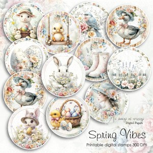 Spring Vibes - digi stemple wielkanocne