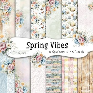 Spring Vibes KWADRAT papiery do druku