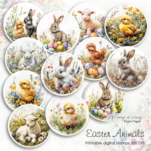 Easter Animals - digi stemple wielkanocne