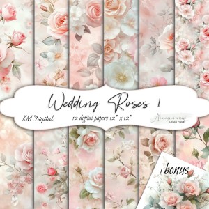 Wedding Roses 1 KWADRAT papiery do druku