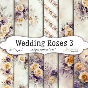 Wedding Roses 3 KWADRAT papiery do druku