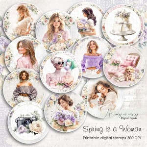 Spring is a Woman  - digi stemple