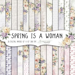 Spring is a Woman KWADRAT papiery do druku