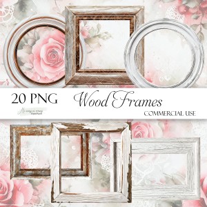 Ramki białe z przetarciami - zestaw grafik do druku