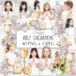 Holy Sacrament 1 - zestaw grafik komunijnych do druku