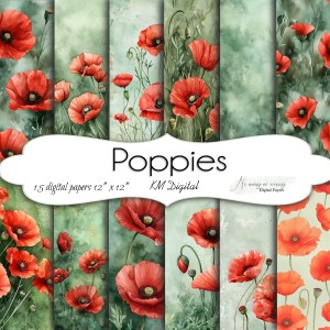 Poppies KWADRAT papiery do druku