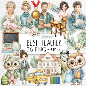Best Teacher - zestaw grafik szkolnych do druku