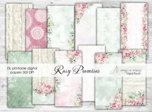 DL Rosy Promises papiery do druku ślubne