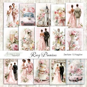 Rosy Promises - ozdobne tagi do druku