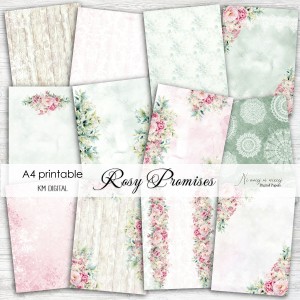 A4 Rosy Promises papiery do druku ślubne