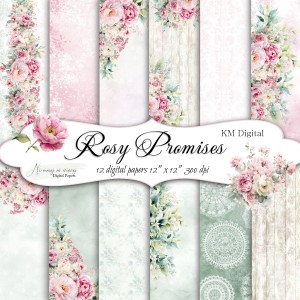 Rosy Promises KWADRAT papiery do druku ślubne