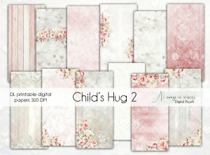 DL Child's Hug 2 papiery do druku dziecięce dla dziewczynki