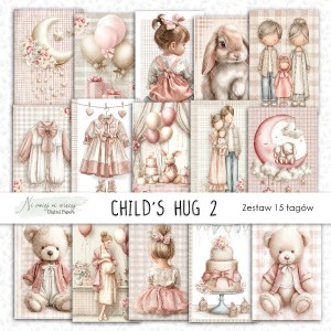 Child's Hug 2 - ozdobne tagi do druku