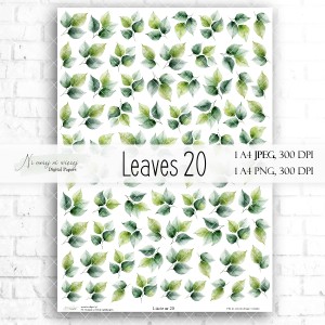 Arkusz grafik "Liście 20" do wydruku