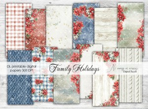 DL Family Holidays - papiery do druku świąteczne