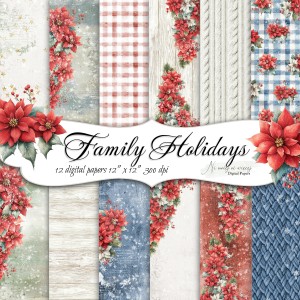 Family Holidays KWADRAT papiery do druku świąteczne