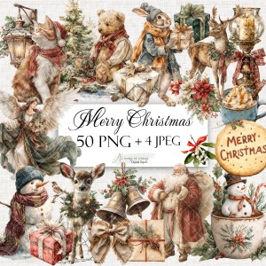 Merry Christmas - zestaw grafik do druku PNG + JPEG