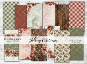 DL Merry Christmas - papiery do druku świąteczne