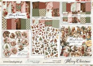 Merry Christmas ZESTAW POWIĘKSZONY - do samodzielnego wydruku