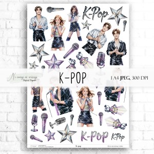Arkusz grafik "K-Pop" do wydruku 