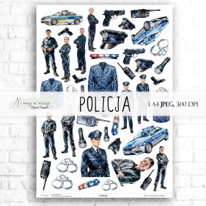 Arkusz grafik "Policja" do wydruku 