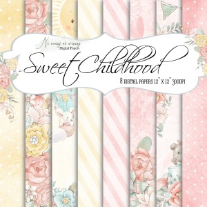 Sweet Childhood KWADRAT papiery do druku