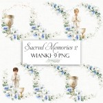 Wianki do zaproszeń komunijnych- niebieskie