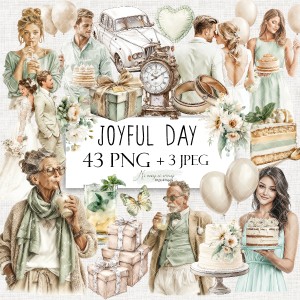 Joyful Day - zestaw grafik do druku PNG + JPEG