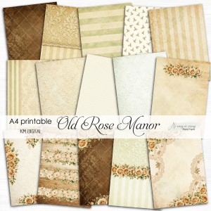 A4 Old Rose Manor - papiery do druku