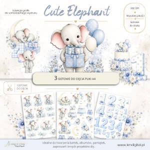 Grafiki do wydruku "Cute Elephant"