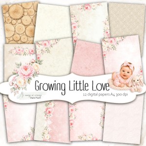 A4 Growing Little Love - papiery do druku