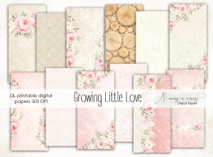 DL Growing Little Love - papiery do druku
