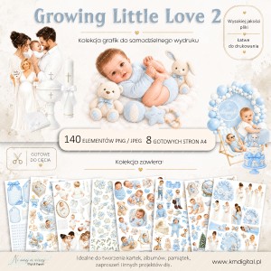 Growing Little Love 2 - zestaw grafik do druku PNG + JPEG