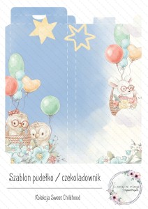 Sweet Childhood szablon czekoladownik niebieski